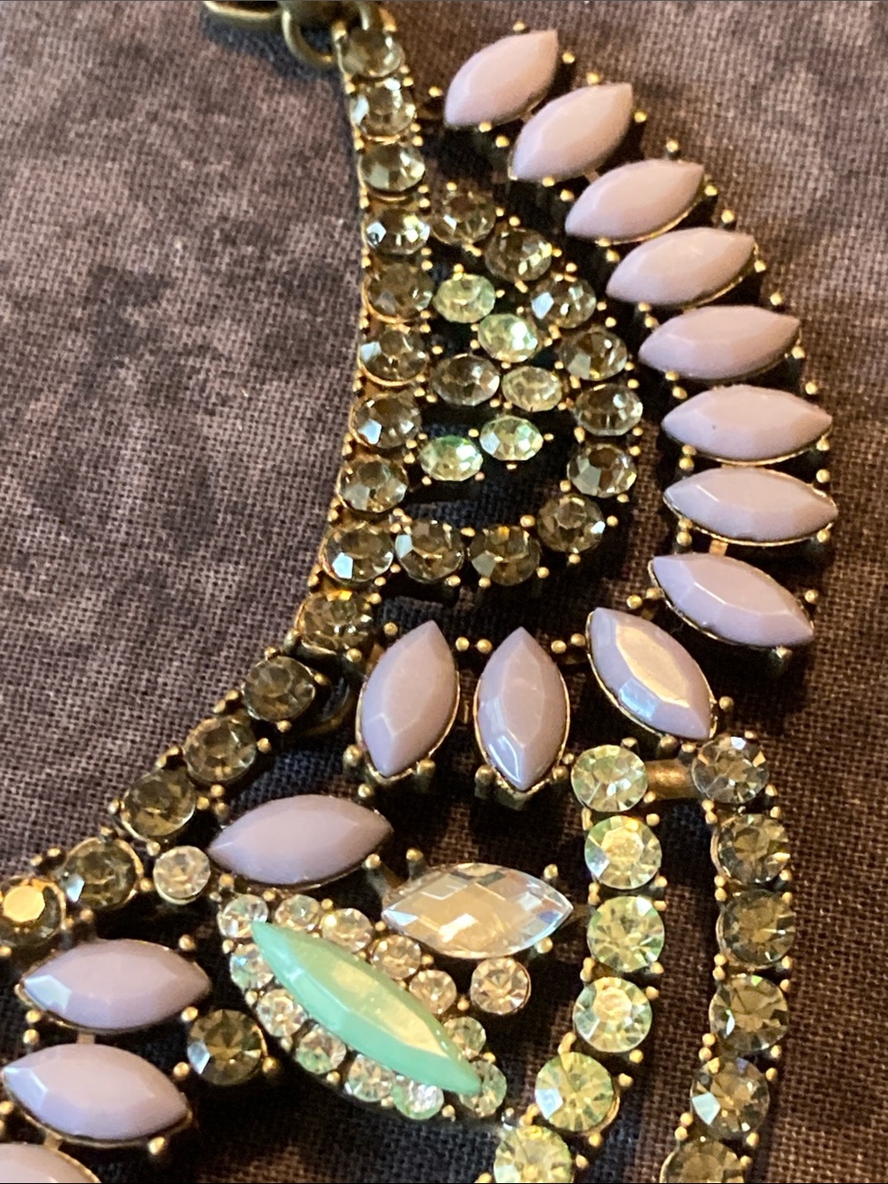 Stunning Multi Color Rhinestone Panel Necklace - Picture 4 of 10